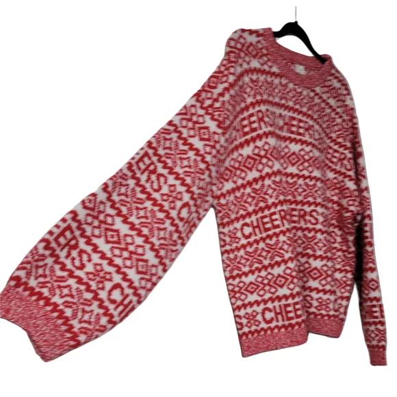 a new day Red and White Nordic Crew Neck Holiday Cheer Sweater Size XXL - Picture 2 of 6